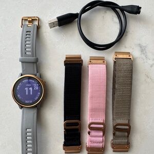 Garmin Fenix 6s Sapphire, Rose Gold-tone with Powder Gray Band